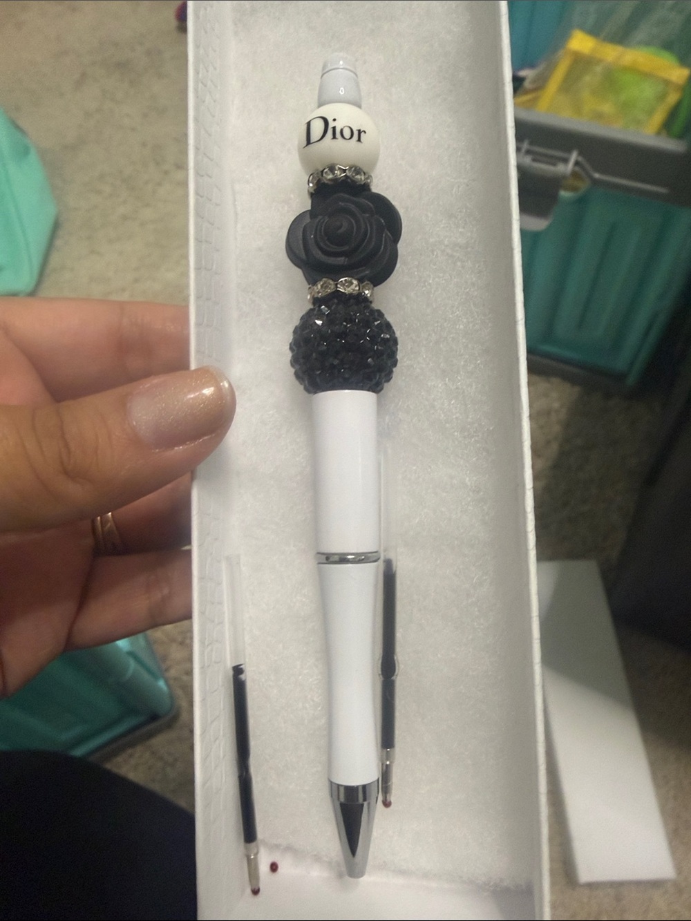 Dior White‎ and Black Decorative Ballpoint Pen